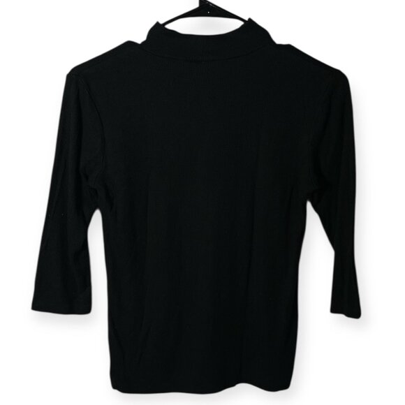 Prologue Black Mock Neck Quarter Sleeve Top – Women’s Small - Picture 2 of 2